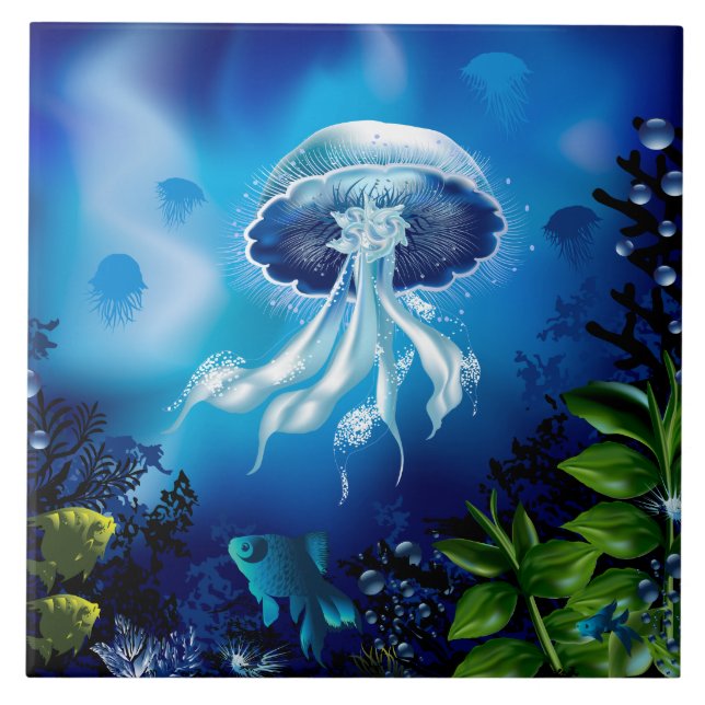 Jellyfish Ceramic Tile (Front)