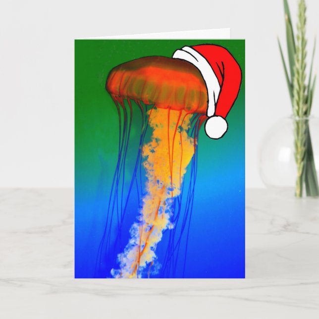 Jellyfish Christmas Greeting Card (Front)