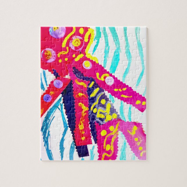 Jellyfish  colourful summer  jigsaw puzzle (Vertical)