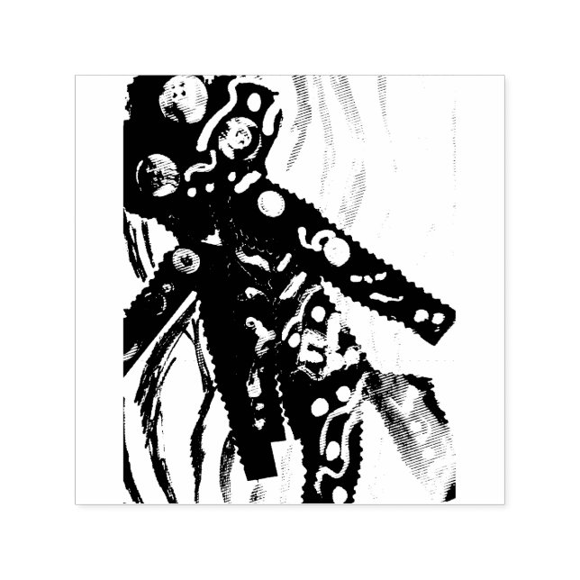 Jellyfish  colourful summer  self-inking stamp (Design)