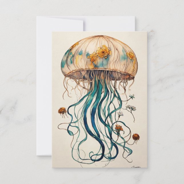 "Jellyfish Cove Notebook: Sale Event" Thank You Card (Front)
