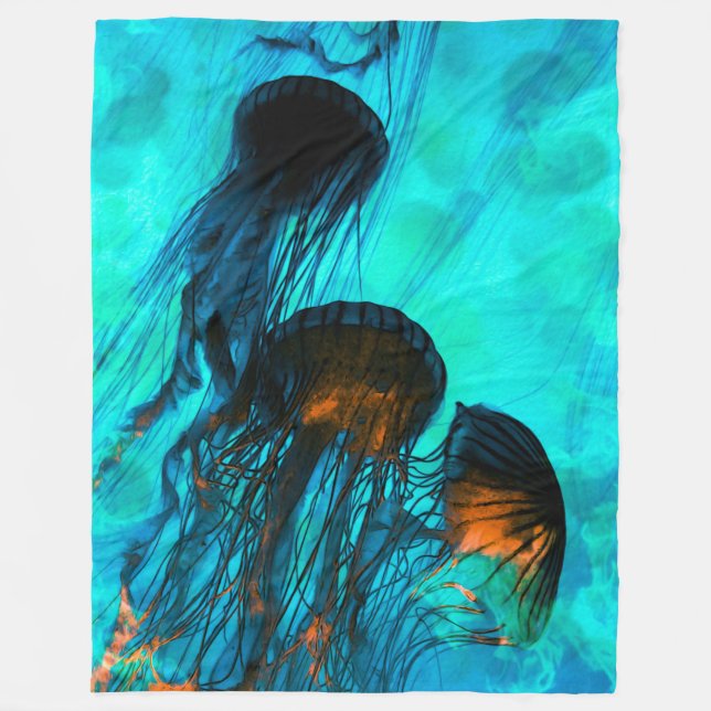 Jellyfish Custom Fleece Blanket, 60"x80" Blanket (Front)