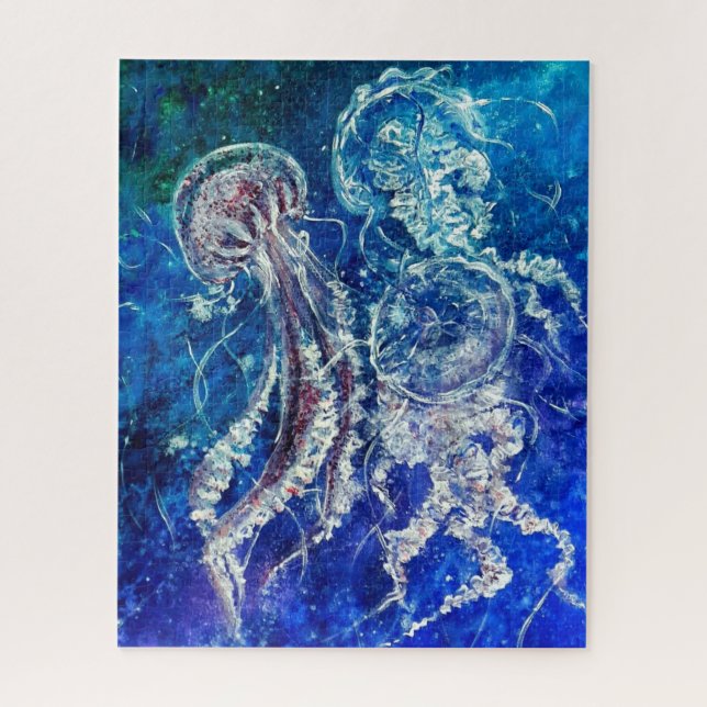 Jellyfish Dance - Watercolor Painting  Jigsaw Puzzle (Vertical)