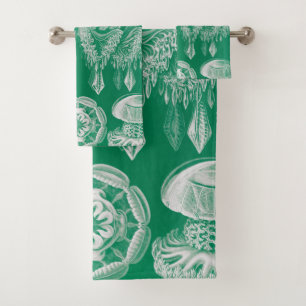 Jellyfish, Discomedusae by Ernst Haeckel Bath Towel Set