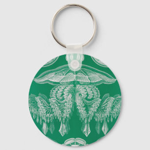 Jellyfish, Discomedusae by Ernst Haeckel Key Ring