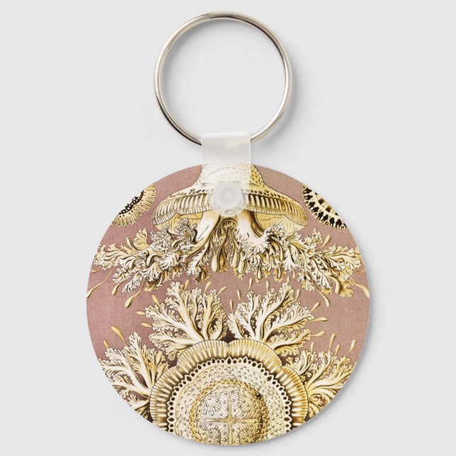 Jellyfish, Discomedusae by Ernst Haeckel Key Ring (Front)