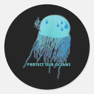 Jellyfish Environmental Protection, Climate Protec Classic Round Sticker
