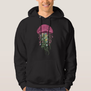 Jellyfish Floral - Hawaiian Ocean Animal Scuba Div Hoodie
