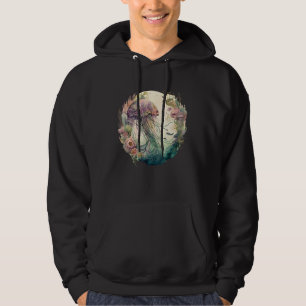 Jellyfish Floral Hawaiian Ocean Animal Scuba Divin Hoodie