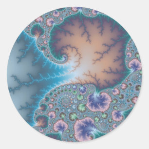 Jellyfish - Fractal Classic Round Sticker