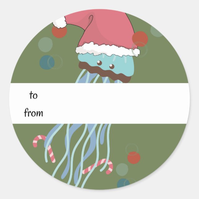 Jellyfish Gift Tag Stickers (Front)