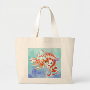 Jellyfish Girl & Goldfish Tote Bag