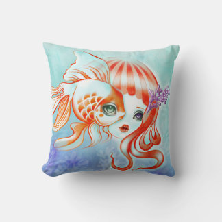 Jellyfish & Goldfish Throw Pillow