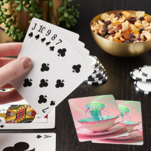 Jellyfish in Teacup Playing Cards