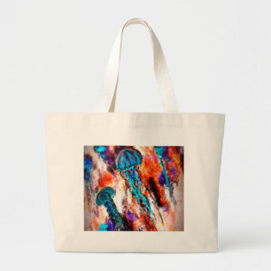 Jellyfish Jump Electric Large Tote Bag
