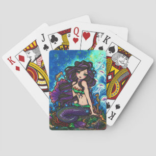 Jellyfish Mermaid Fantasy Marine Art Playing Cards