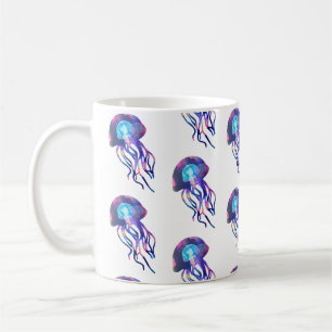 Jellyfish Mode Patterned Coffee Mug