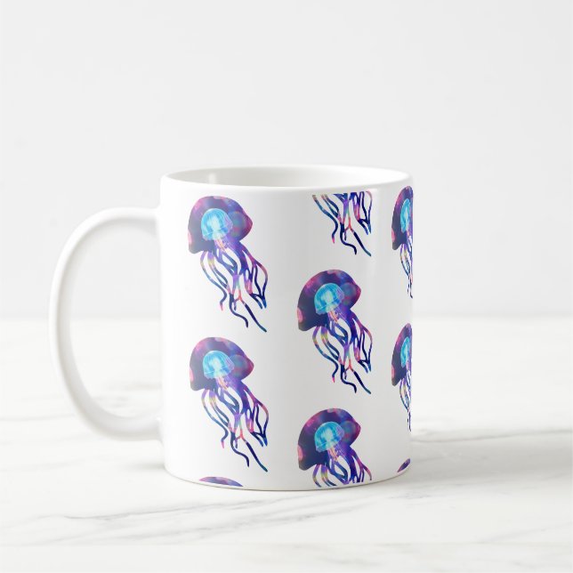 Jellyfish Mode Patterned Coffee Mug (Left)