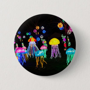 Jellyfish of Lights  6 Cm Round Badge