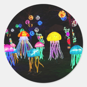 Jellyfish of Lights Classic Round Sticker