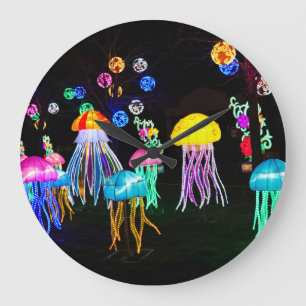 Jellyfish of Lights Large Clock