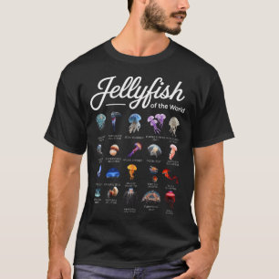 Jellyfish Of The World Marine Biology Educational T-Shirt