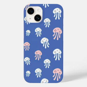 Jellyfish on Blue Background Case-Mate iPhone 14 Case