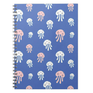 Jellyfish on Blue Background Notebook