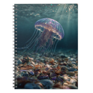 Jellyfish Over Seashell Seabed Notebook