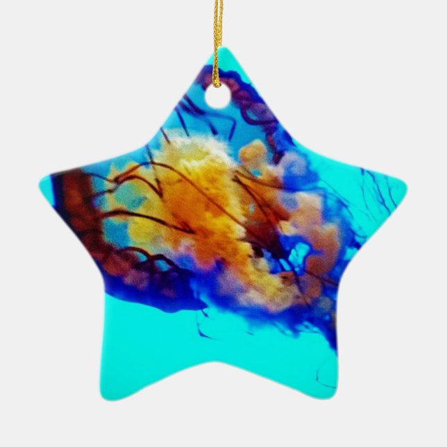 Jellyfish / Pacific Sea Nettle / Ceramic Tree Decoration (Front)