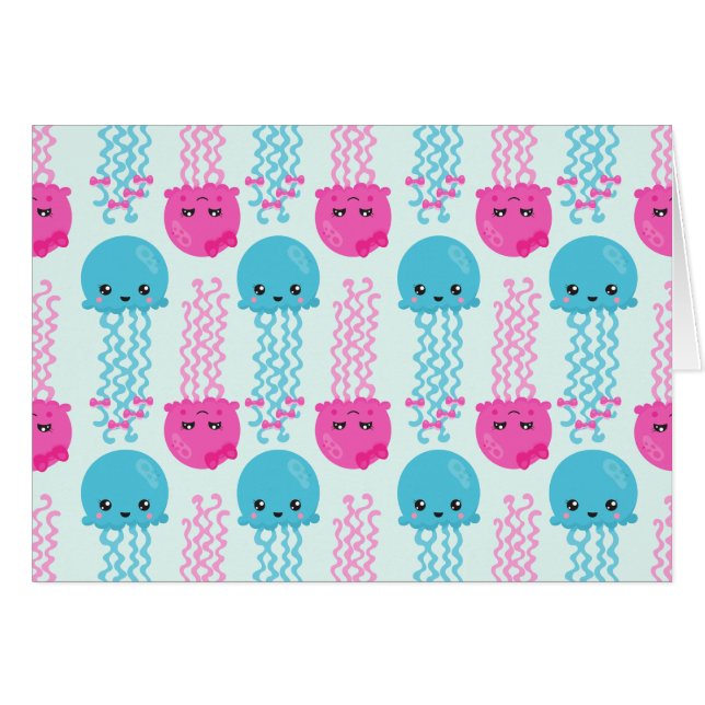 Jellyfish Pattern, Cute Jellyfish, Sea Animals (Front Horizontal)