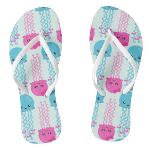 Jellyfish Pattern, Cute Jellyfish, Sea Animals Thongs