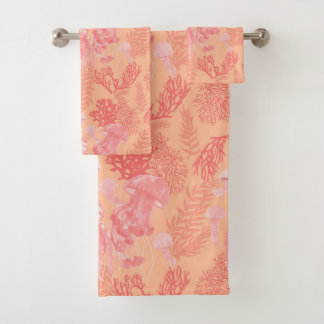 Jellyfish Peach Fuzz Bath Towel Set