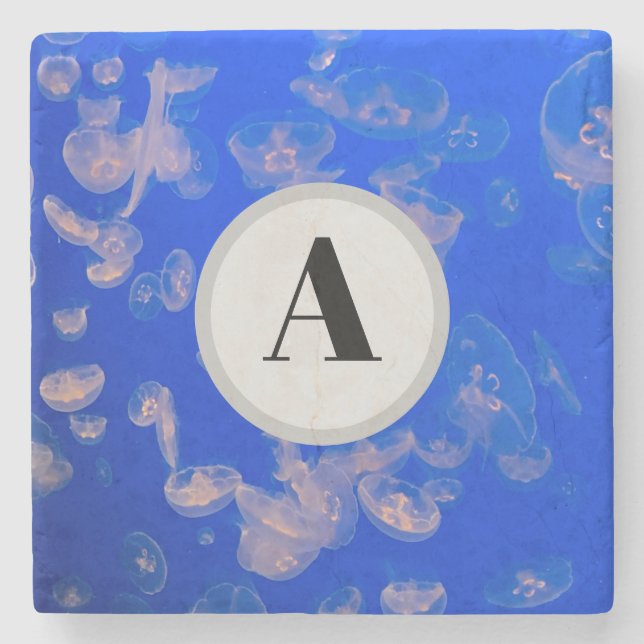 Jellyfish Photo Ocean Stone Coaster (Front)