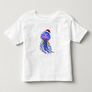 Jellyfish Santa Hat Christmas Lights Merry Jellyma Toddler T-Shirt