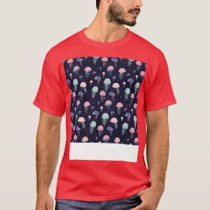 Jellyfish Seamless Pattern Jelly Fish Aquatic Mari T-Shirt