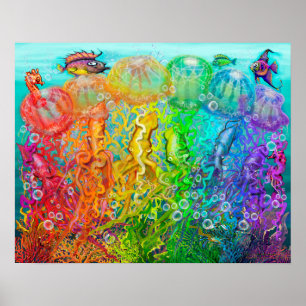 Jellyfish Squid Poster