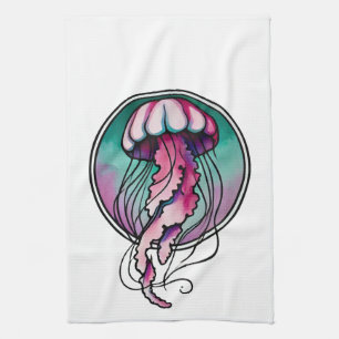 Jellyfish tea towel