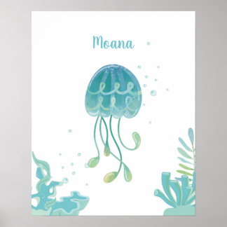 Jellyfish Tidal Comfort Customisable Poster