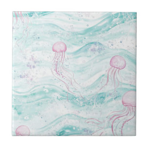Jellyfish Underwater Adventure Pattern Ceramic Tile