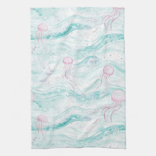 Jellyfish Underwater Adventure Pattern Tea Towel