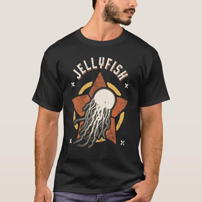 Jellyfish Vintage Retro Classic Animal T-Shirt (Front)