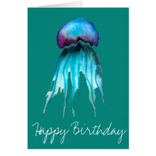 Jellyfish watercolor colorful modern aquatic