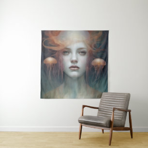 Jellyfish Woman Fantasy Tapestry