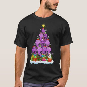 Jellyfish Xmas Holiday Jellyfish Christmas Tre T-Shirt