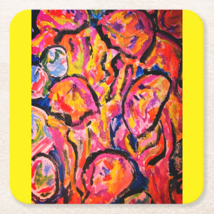 Jellyfishes  dancing  in ocean  jigsaw puzzle phot square paper coaster