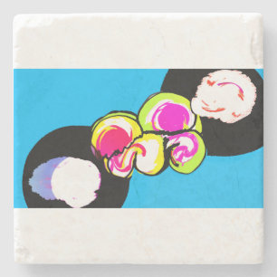 Jellyfishes neon  stone coaster
