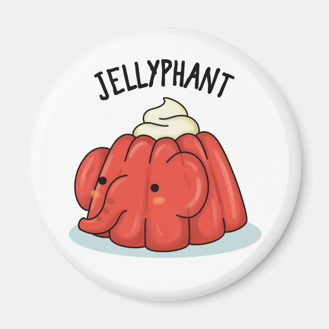 Jellyphant Cute Elephant Jelly Pun Magnet (Front)