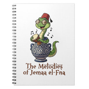 Jemaa el-Fna Melodies Cute Cobra Drummer Mascot Notebook