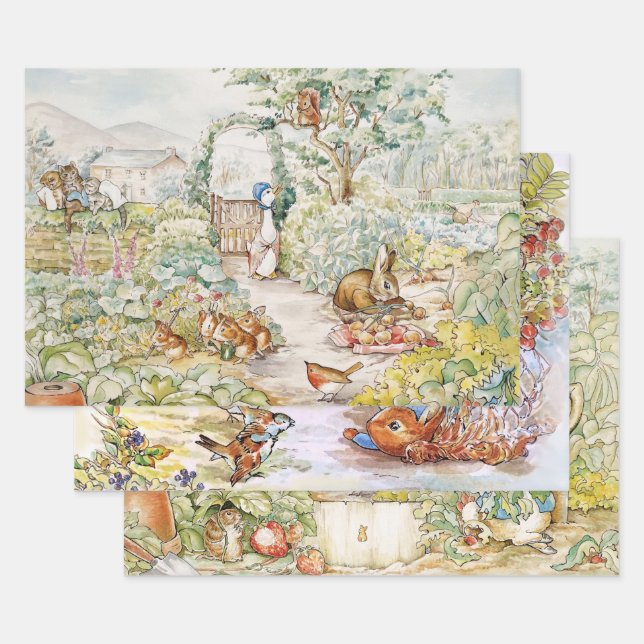 Jemima Puddle and Duck Peter the Rabbit Mix Wrapping Paper Sheet (Set)